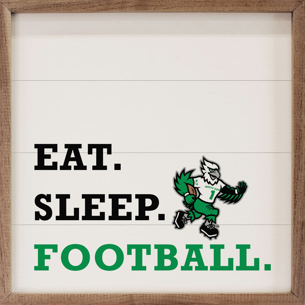 Eat Sleep Football North Dakota 16x16 / White