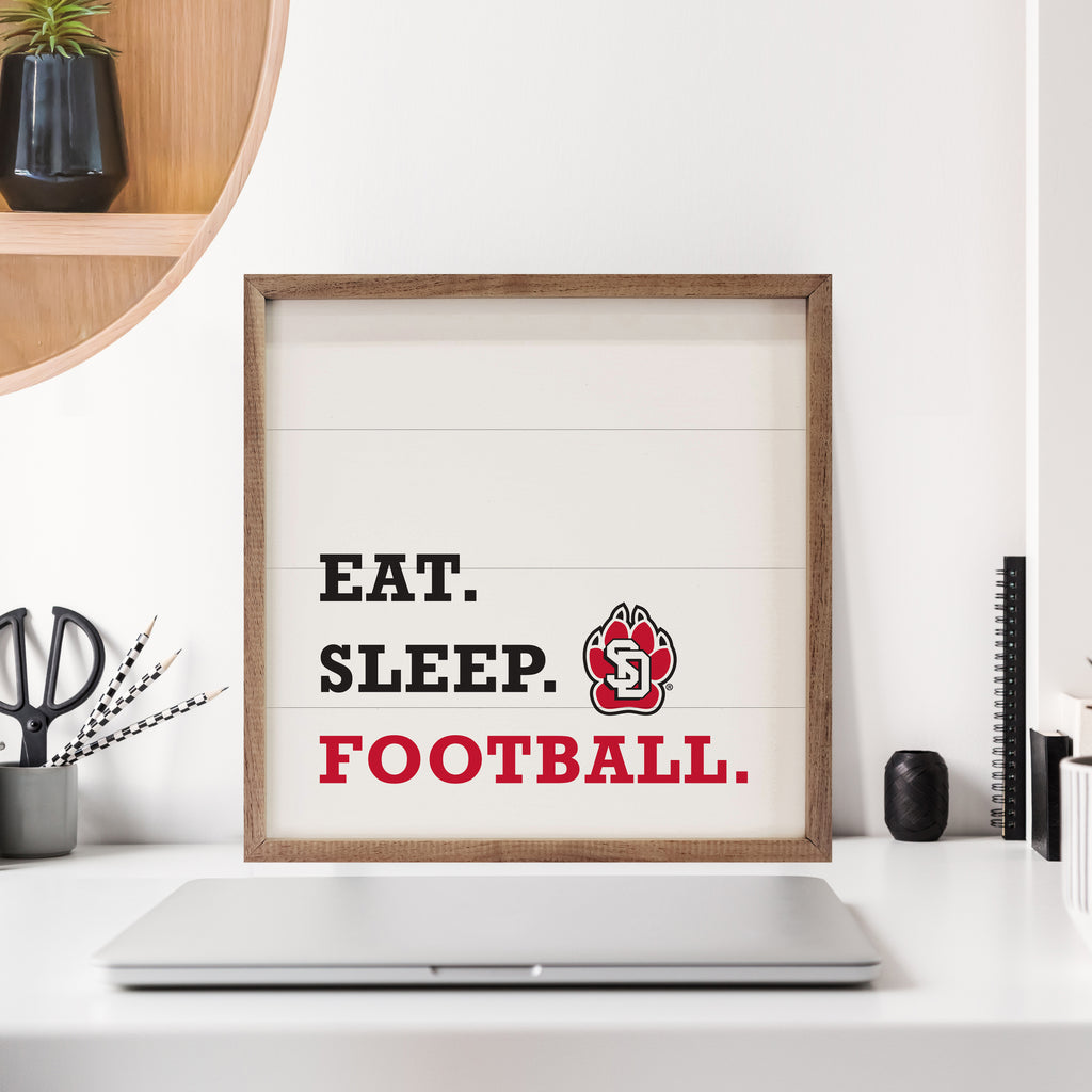 Eat Sleep Football South Dakota 16x16 / White