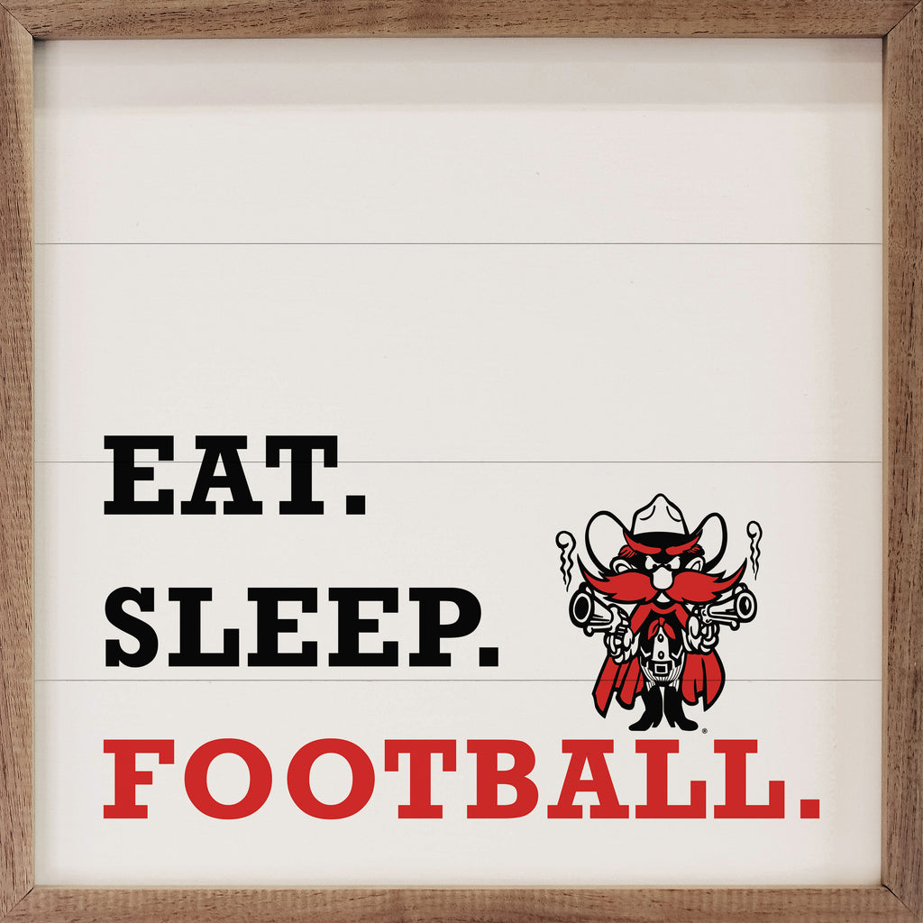 Eat Sleep Football Texas Tech 16x16 / White