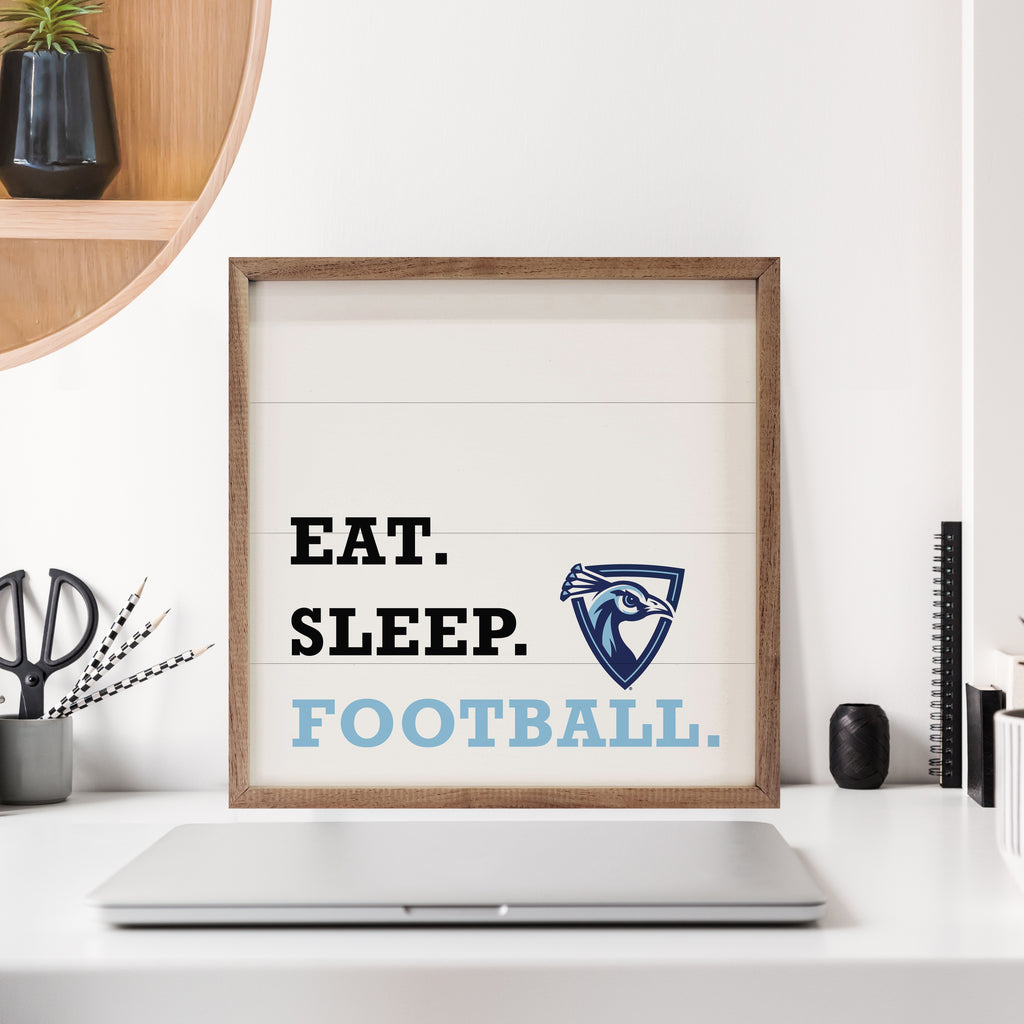 Eat Sleep Football Upper Iowa 16x16 / White