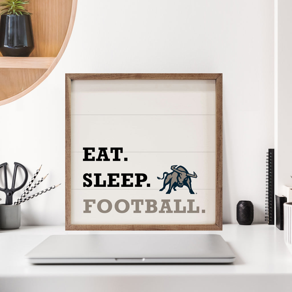 Eat Sleep Football Utah State 16x16 / White
