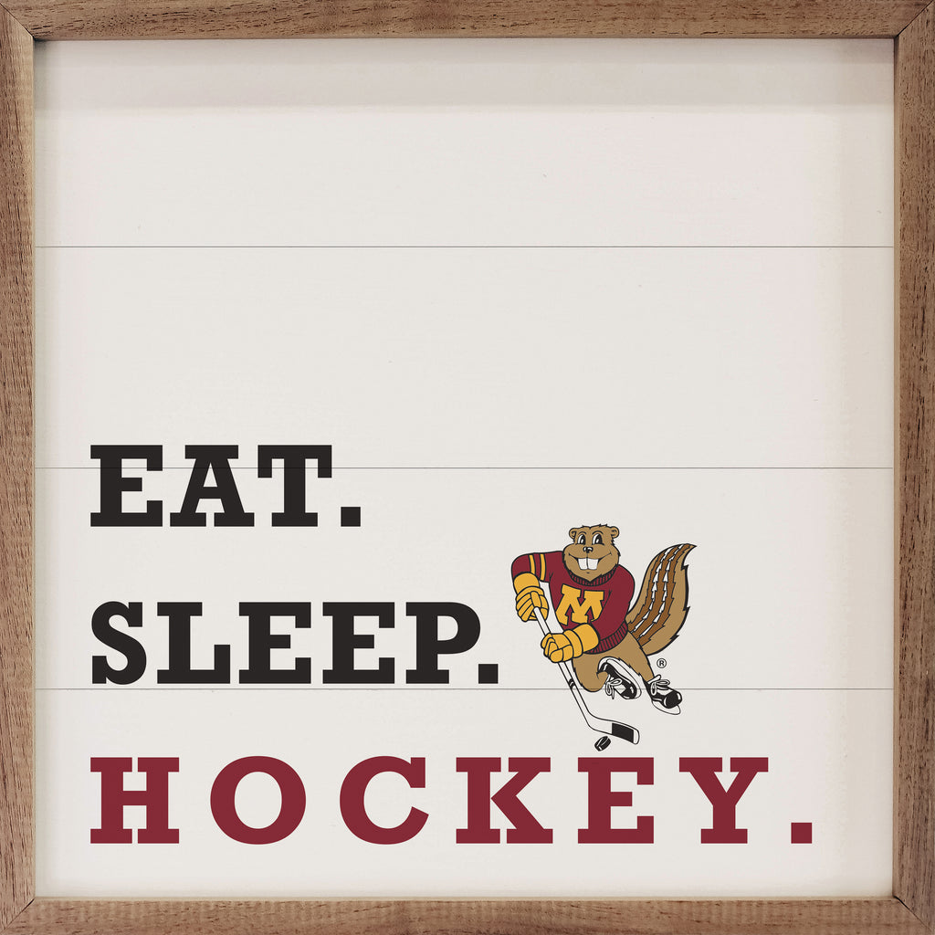 Eat Sleep Hockey Minnesota 16x16 / White