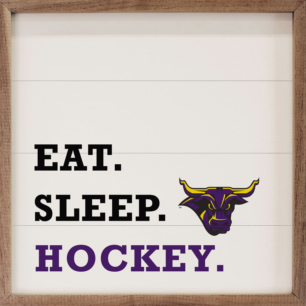 Eat Sleep Hockey Minnesota Mankato 16x16 / White