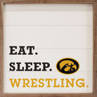 Eat Sleep Wrestling Iowa 16x16 / White