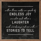 Endless Joy Laughter Stories To Tell Lines Black 16x16 / Black