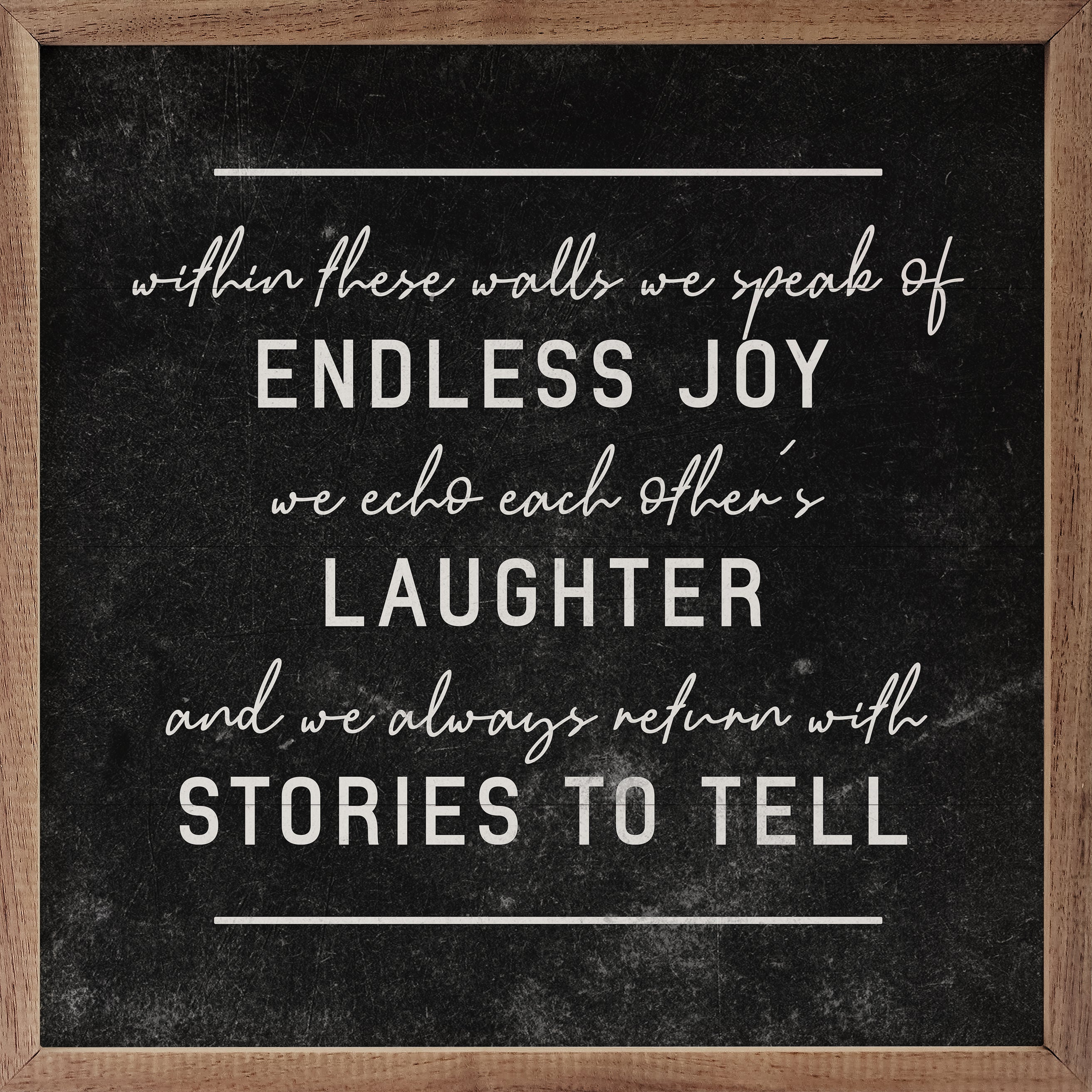 Endless Joy Laughter Stories To Tell Lines Black 16x16 / Black