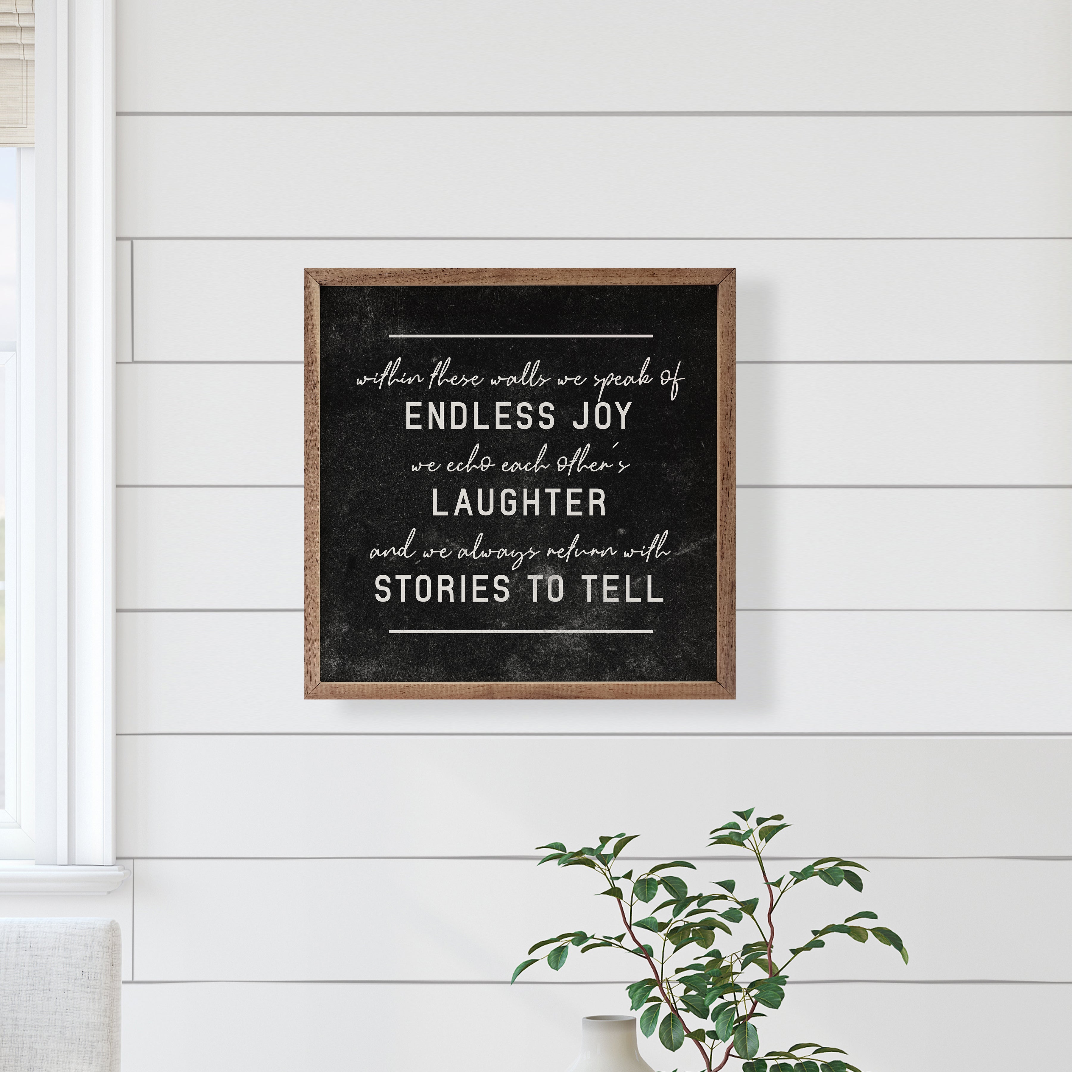 Endless Joy Laughter Stories To Tell Lines Black 16x16 / Black