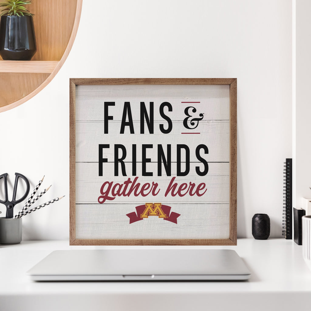 Fans And Friends Minnesota 16x16 / White