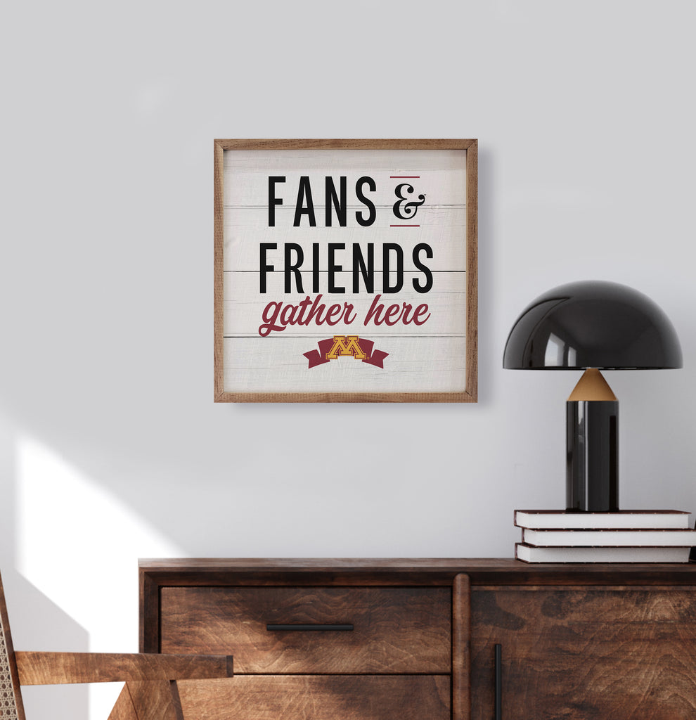 Fans And Friends Minnesota 16x16 / White