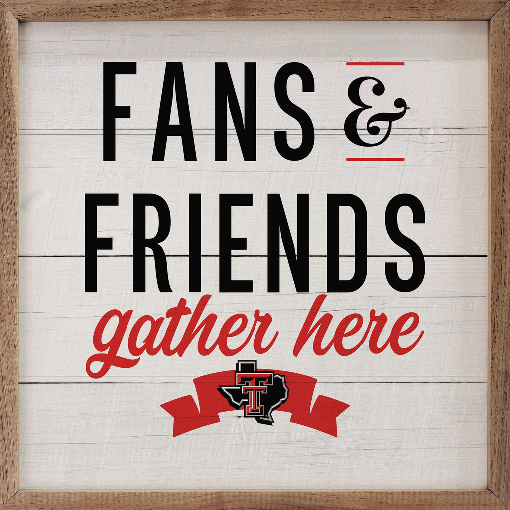 Fans And Friends Texas Tech 16x16 / White