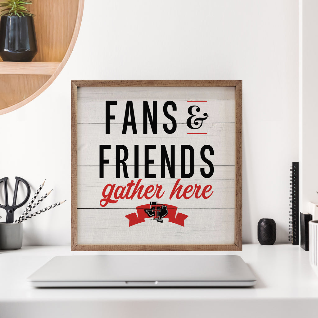 Fans And Friends Texas Tech 16x16 / White