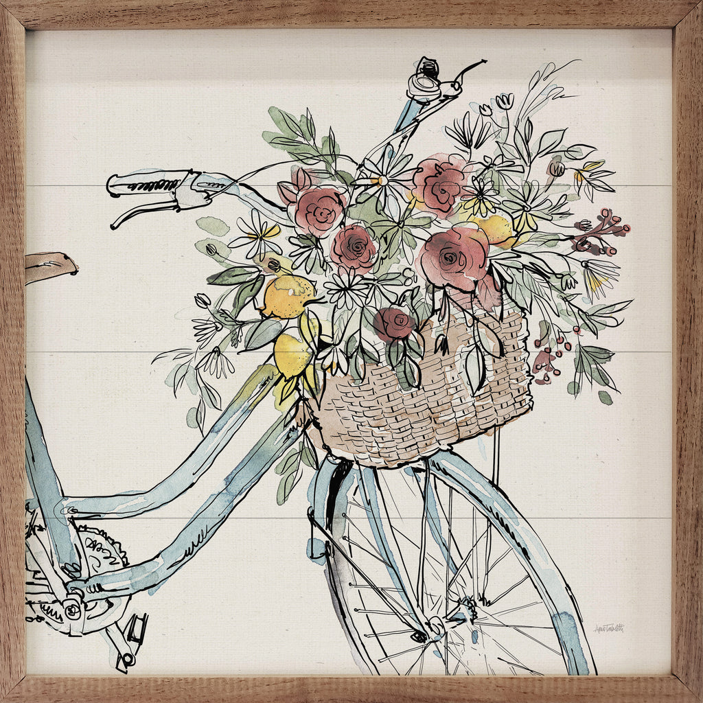 Farmhouse Flea Market Floral Bike By Anne Tavoletti 16x16 / Multi-Color