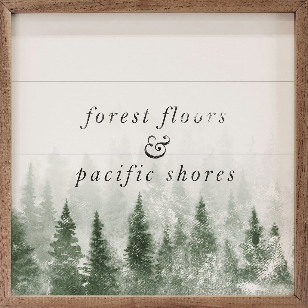 Forest Floor Pine Trees White 16x16 / White