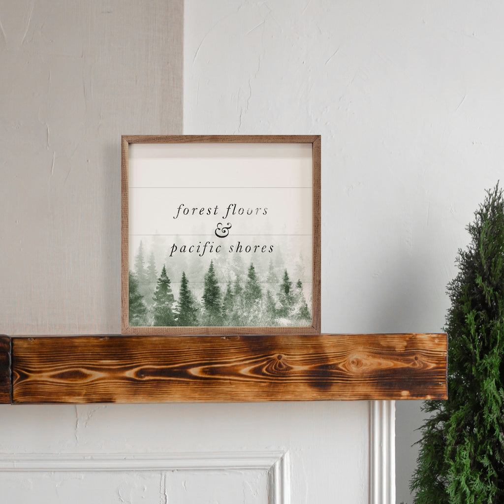 Forest Floor Pine Trees White 16x16 / White