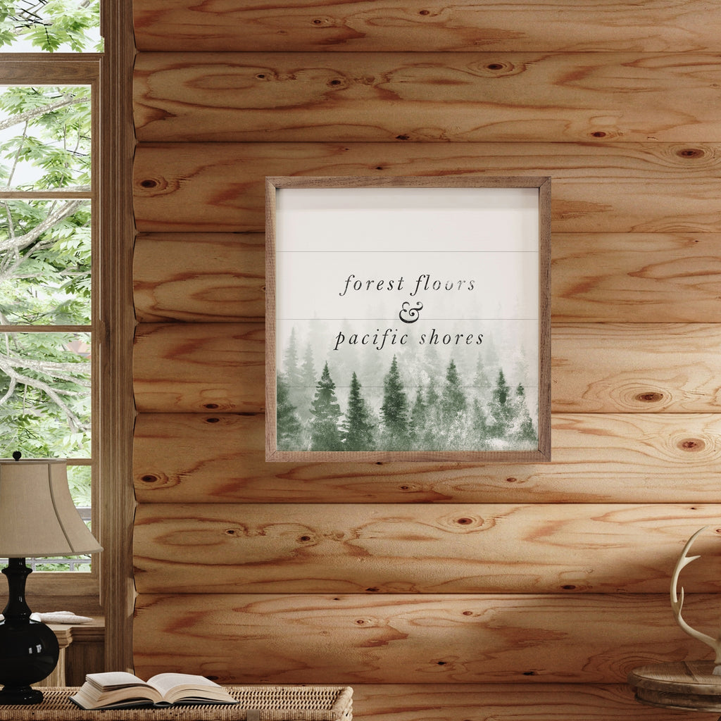 Forest Floor Pine Trees White 16x16 / White