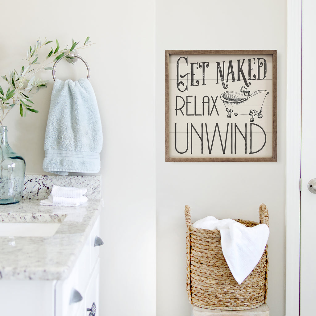 Get Naked Relax Unwind White 16x16 / White
