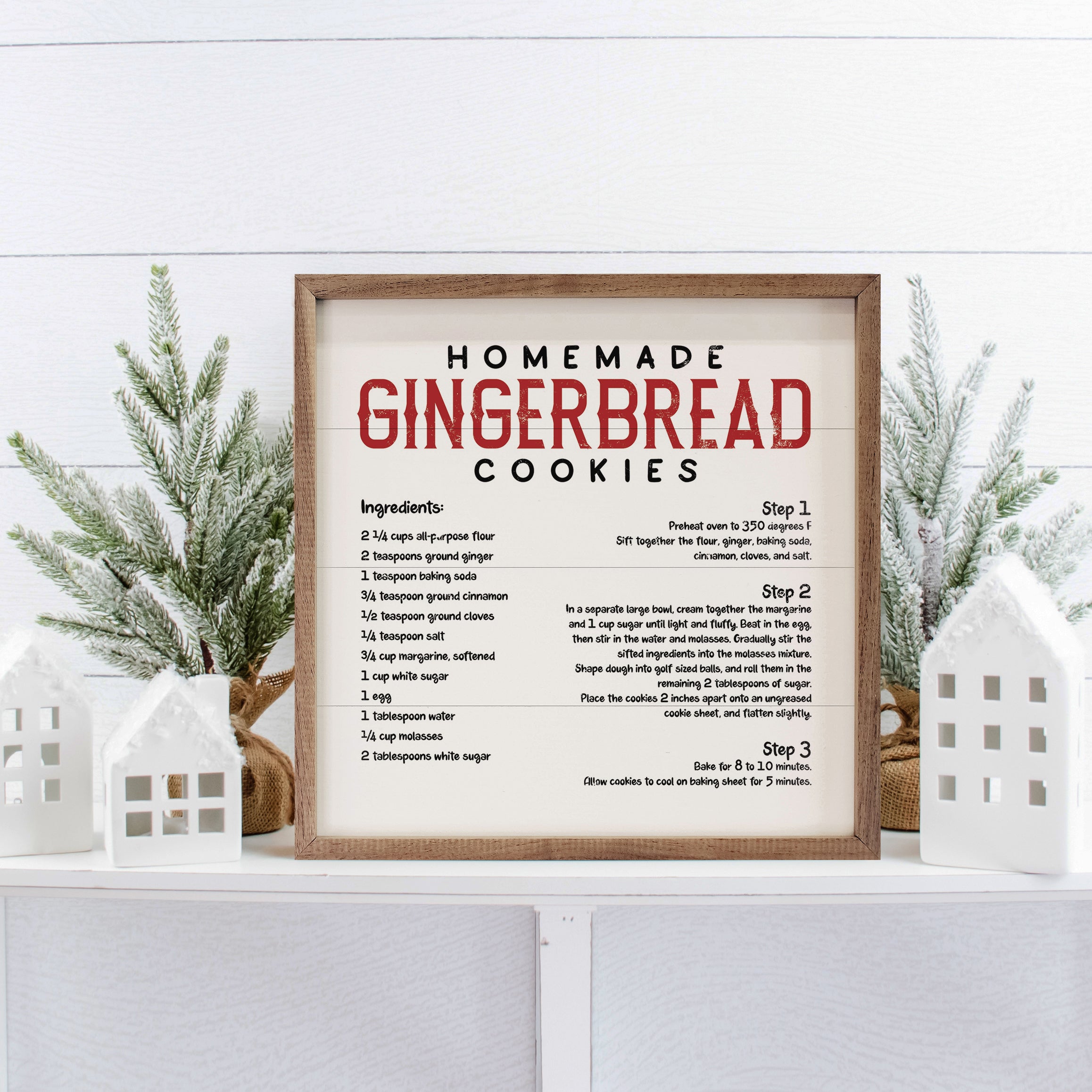 Gingerbread Cookie Recipe White 16x16 / White