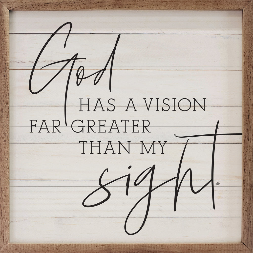 God Has A Vision Whitewash 16x16 / Whitewash