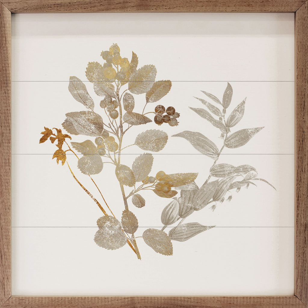 Gold Leaves 16x16 / White