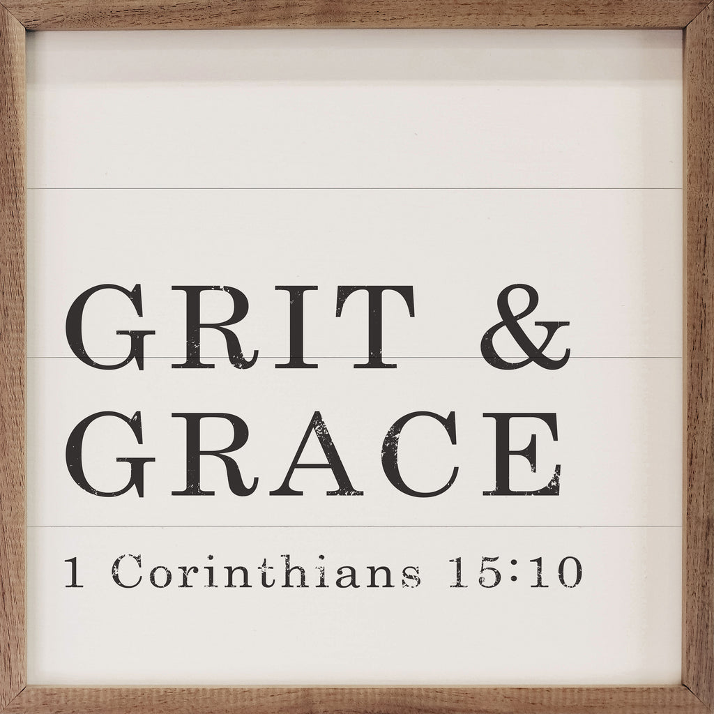 Grit And Grace 1 Corinthians 15 10 White 16x16 / White