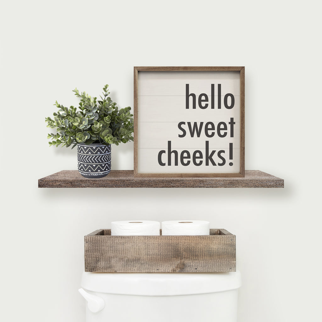 Hello Sweet Cheeks Block White 16x16 / White
