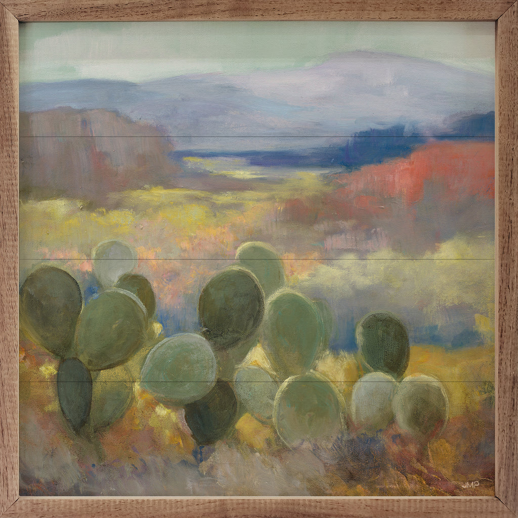 High Desert II Round Cacti By Julia Purinton 16x16 / Multi-Color