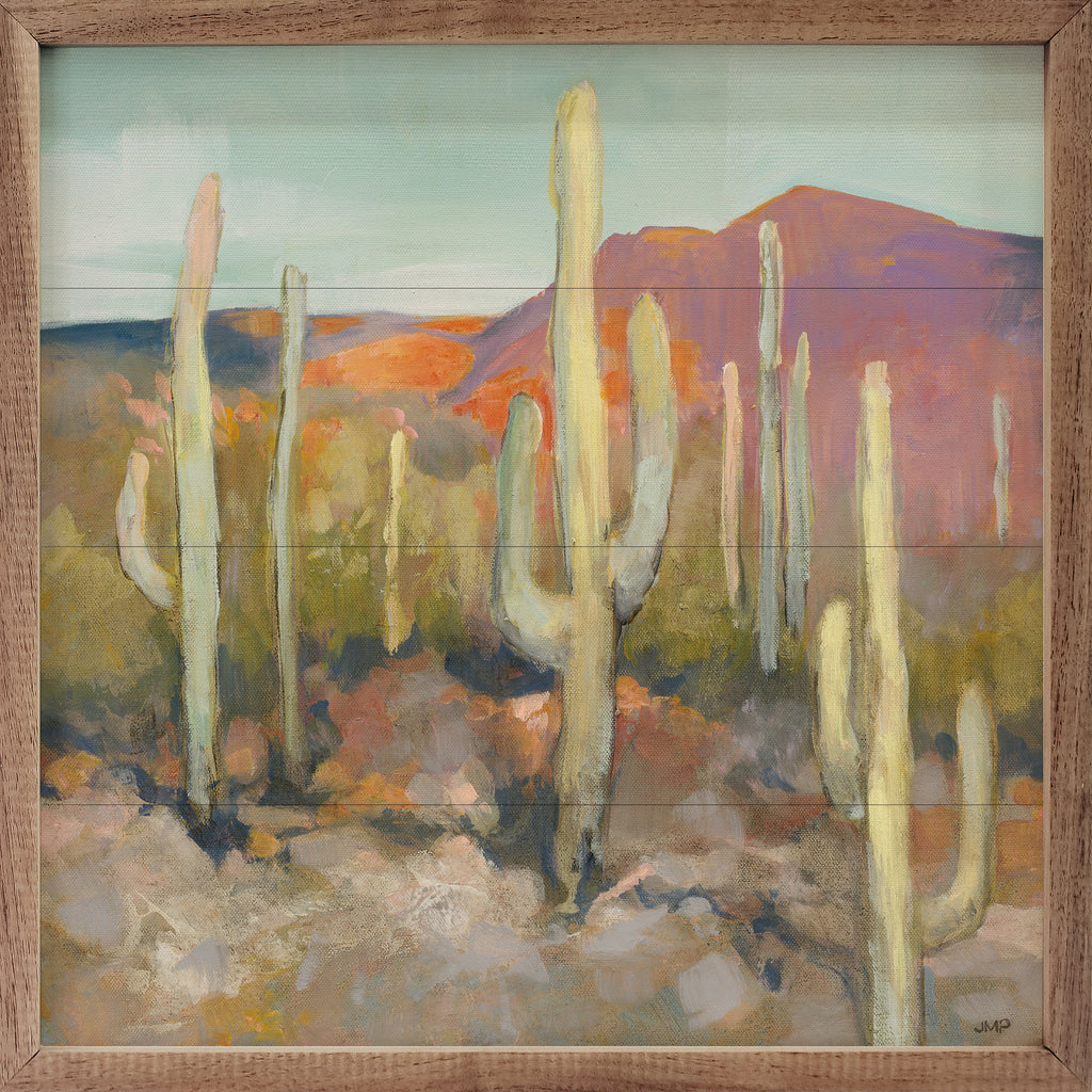 High Desert I Tall Cacti By Julia Purinton 16x16 / Multi-Color