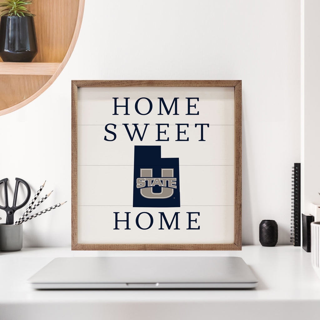 Home Sweet Home Utah State 16x16 / White