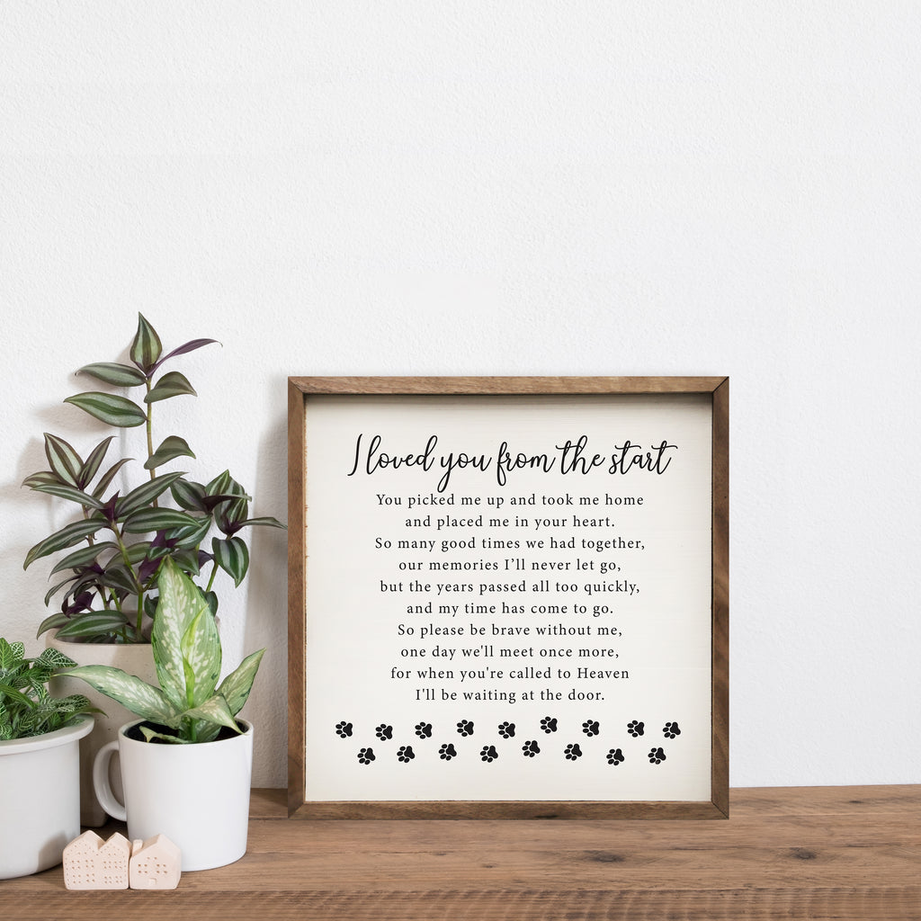 I Loved You From The Start Paws White 16x16 / White