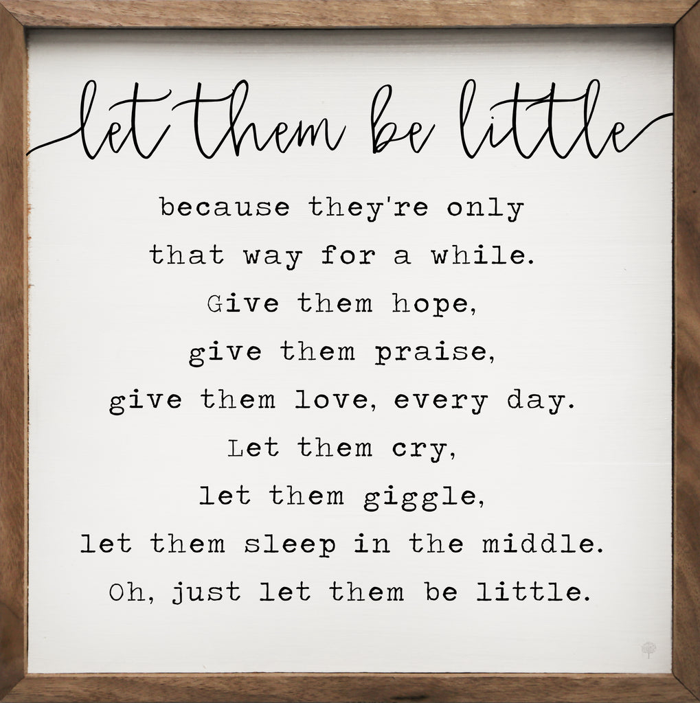 Let Them Be Little White 16x16 / White