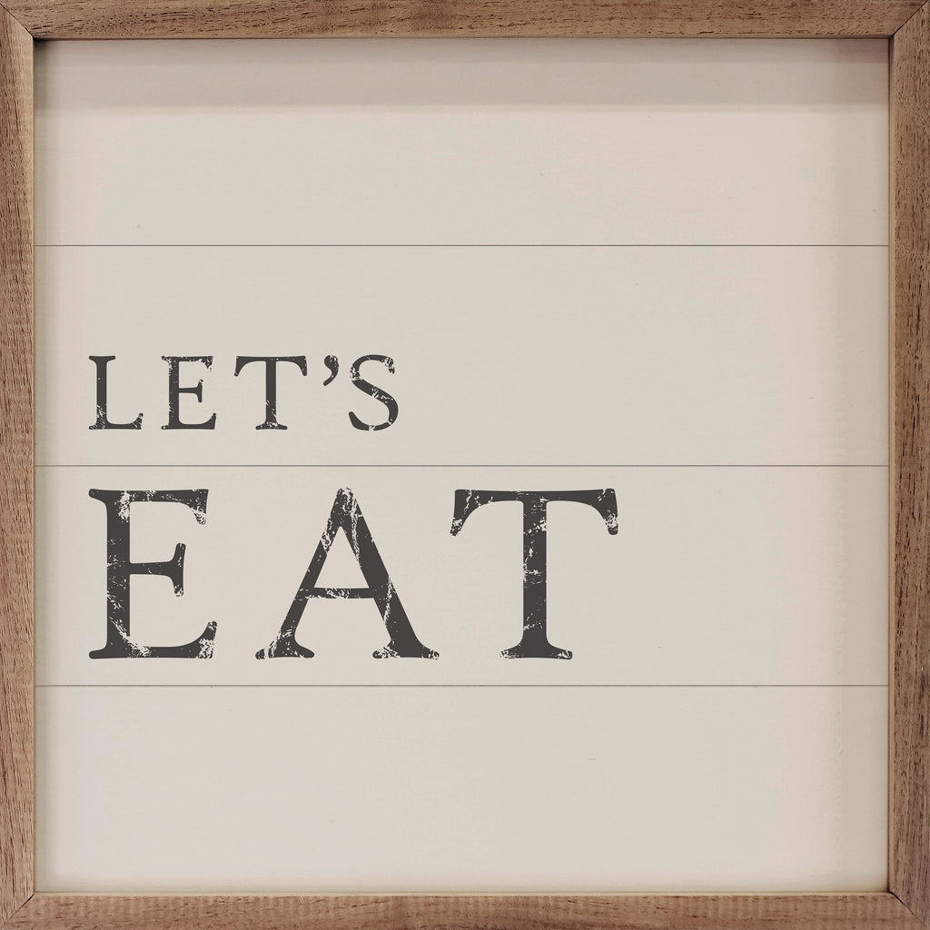 Let's Eat Greenery White 16x16 / White