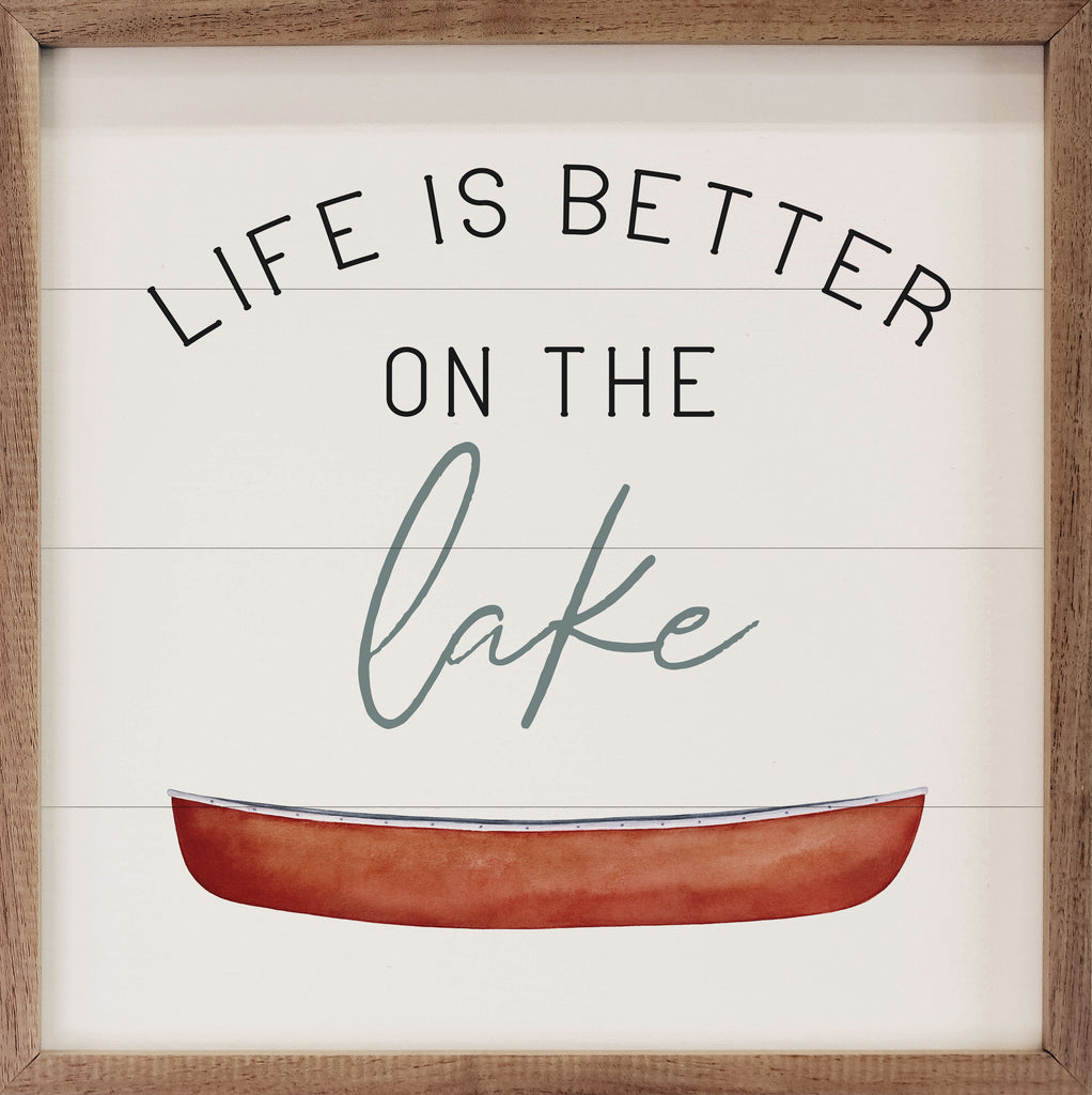 Life Is Better On The Lake Canoe White 16x16 / White