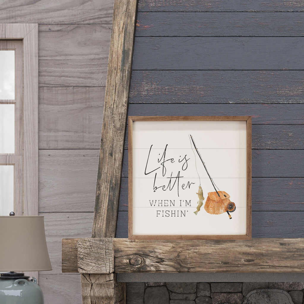 Life Is Better When I'm Fishin White 16x16 / White
