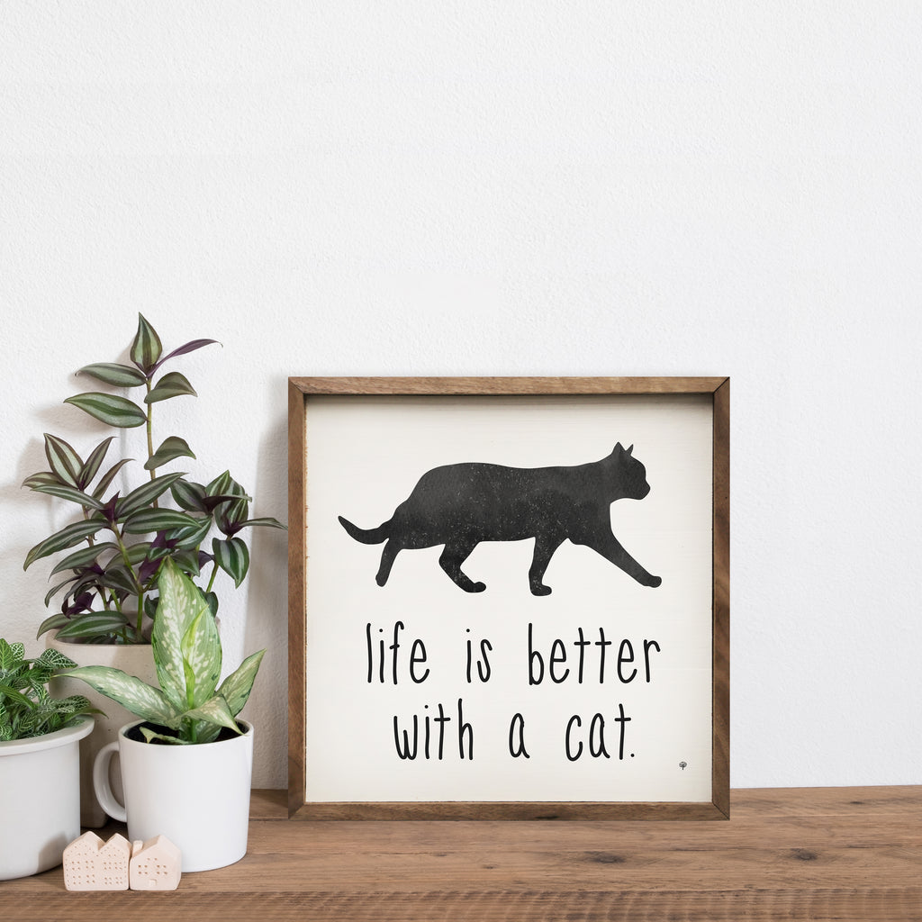 Life Is Better With A Cat White 16x16 / White