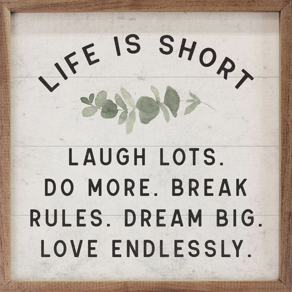 Life Is Short Greenery White 16x16 / White