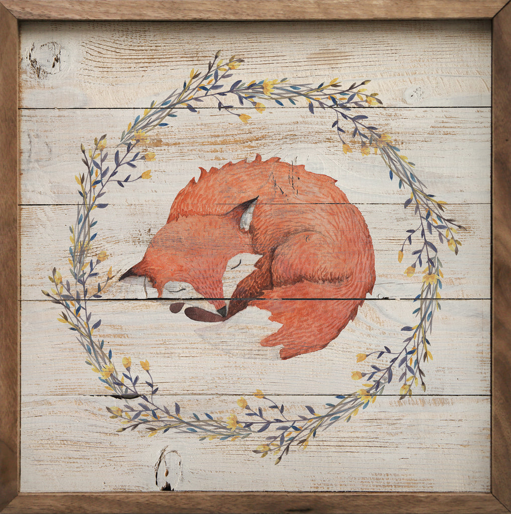 Little Fox Wreath Whitewash 16x16 / Whitewash