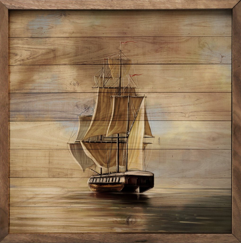 Lone Ship 16x16 / White