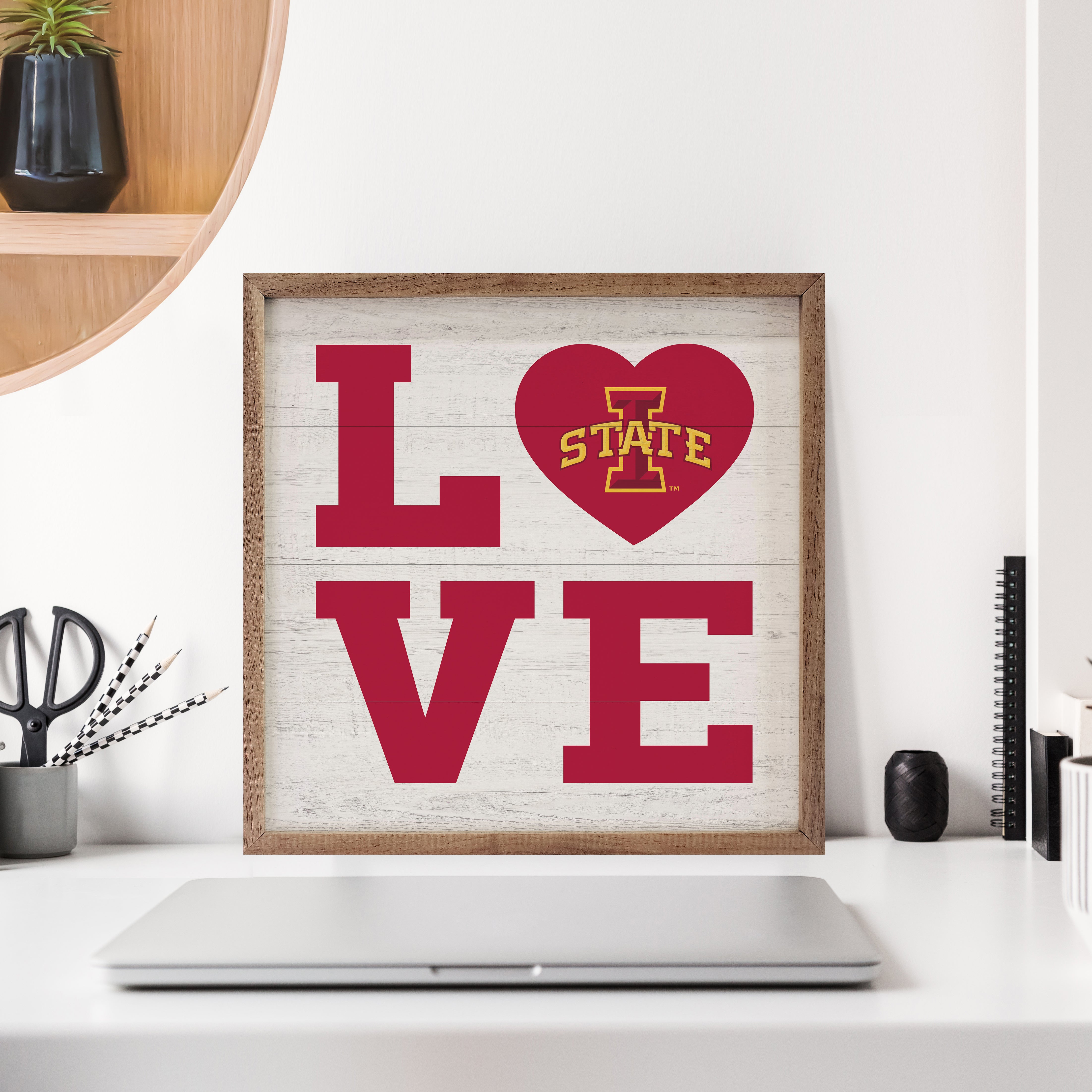 Love Heart Iowa State 16x16 / White