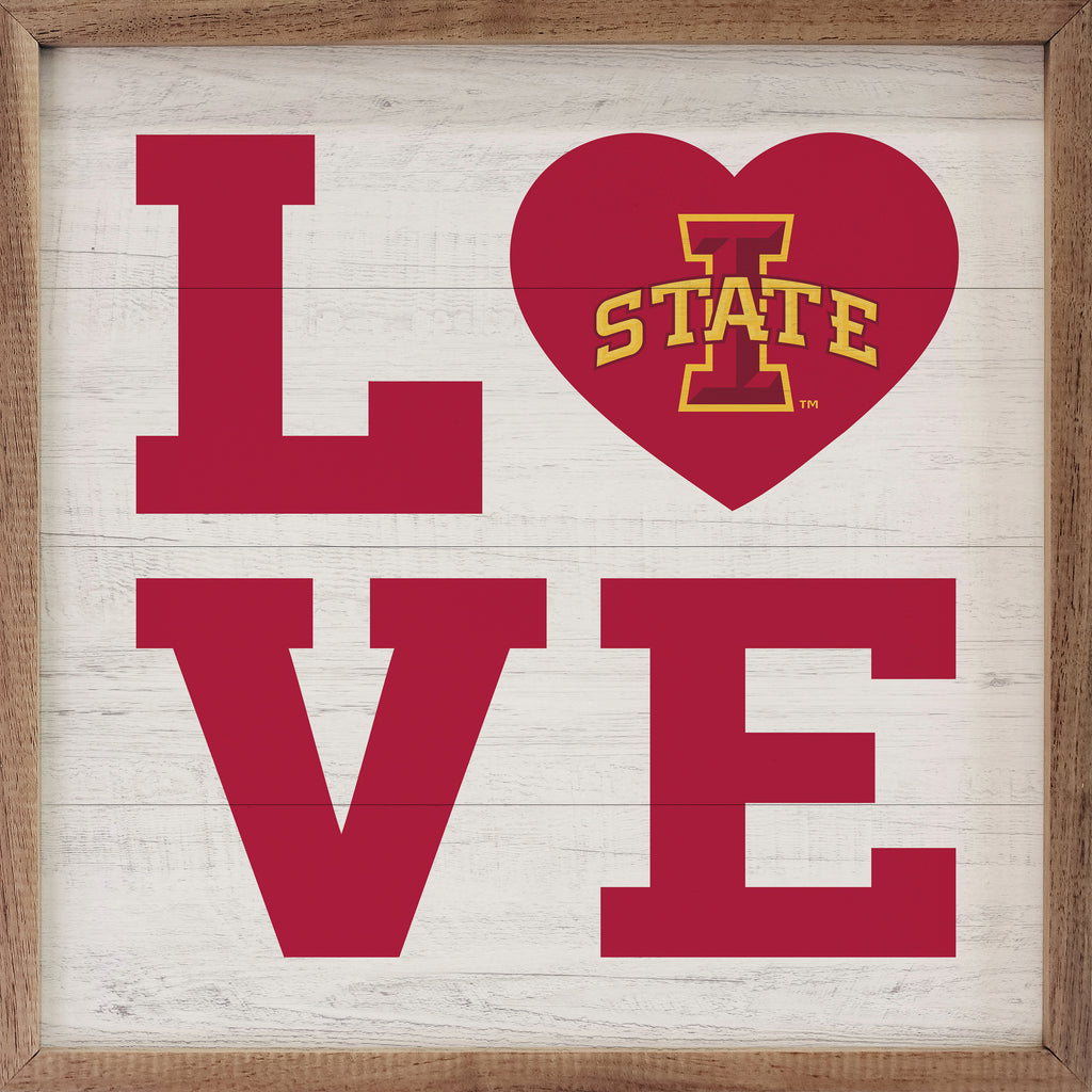 Love Heart Iowa State 16x16 / White