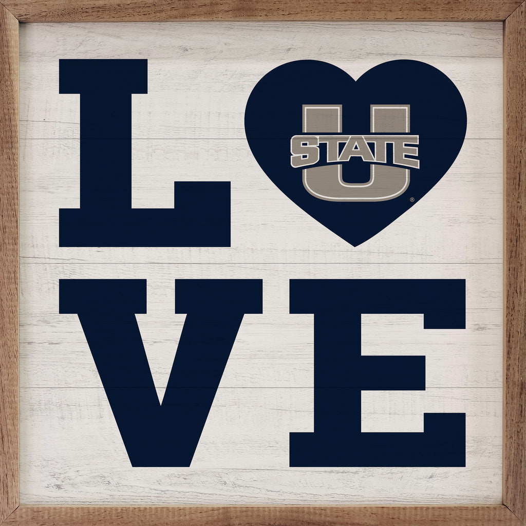 Love Heart Utah State 16x16 / White