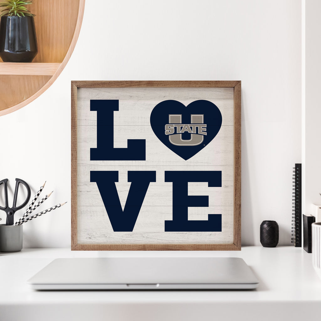 Love Heart Utah State 16x16 / White