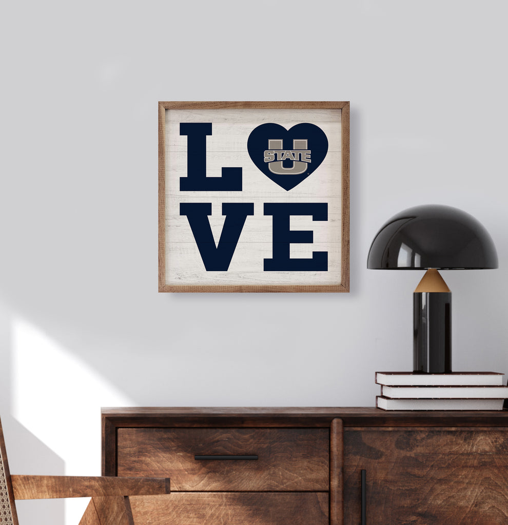 Love Heart Utah State 16x16 / White
