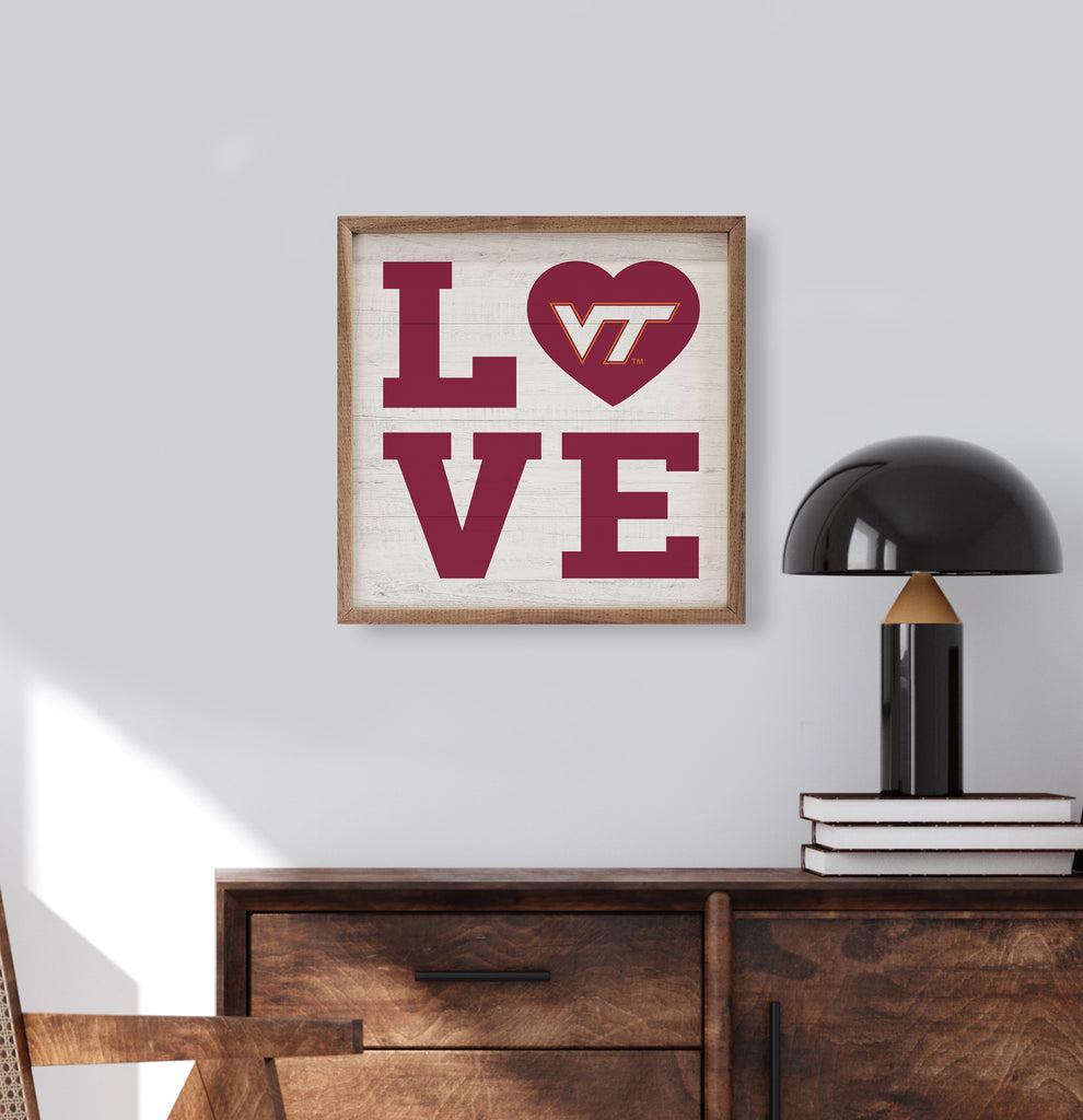 Love Heart Virginia Tech 16x16 / White
