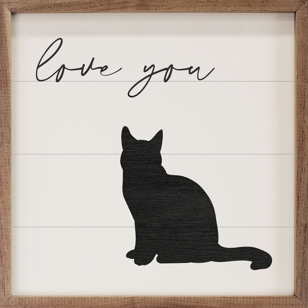 Love You Cat White 16x16 / White