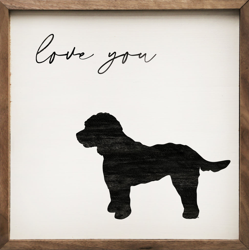 Love you Cockapoo White 16x16 / White