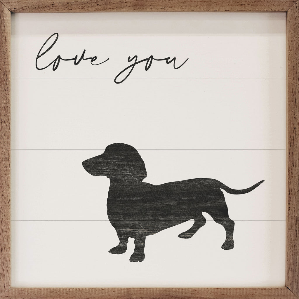 Love You Dachshund White 16x16 / White