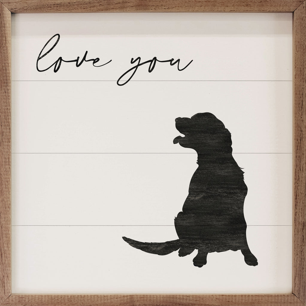 Love You Golden Retriever White 16x16 / White