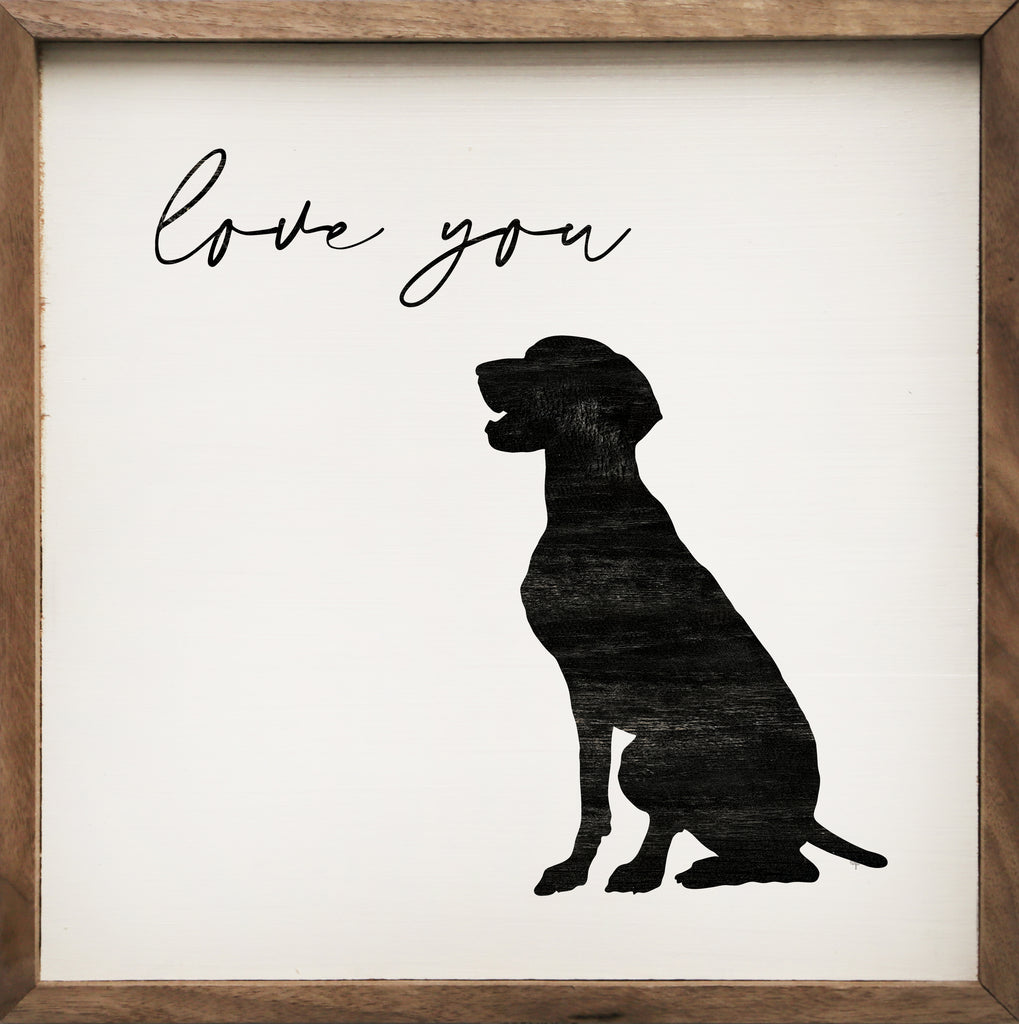 Love You Hound White 16x16 / White