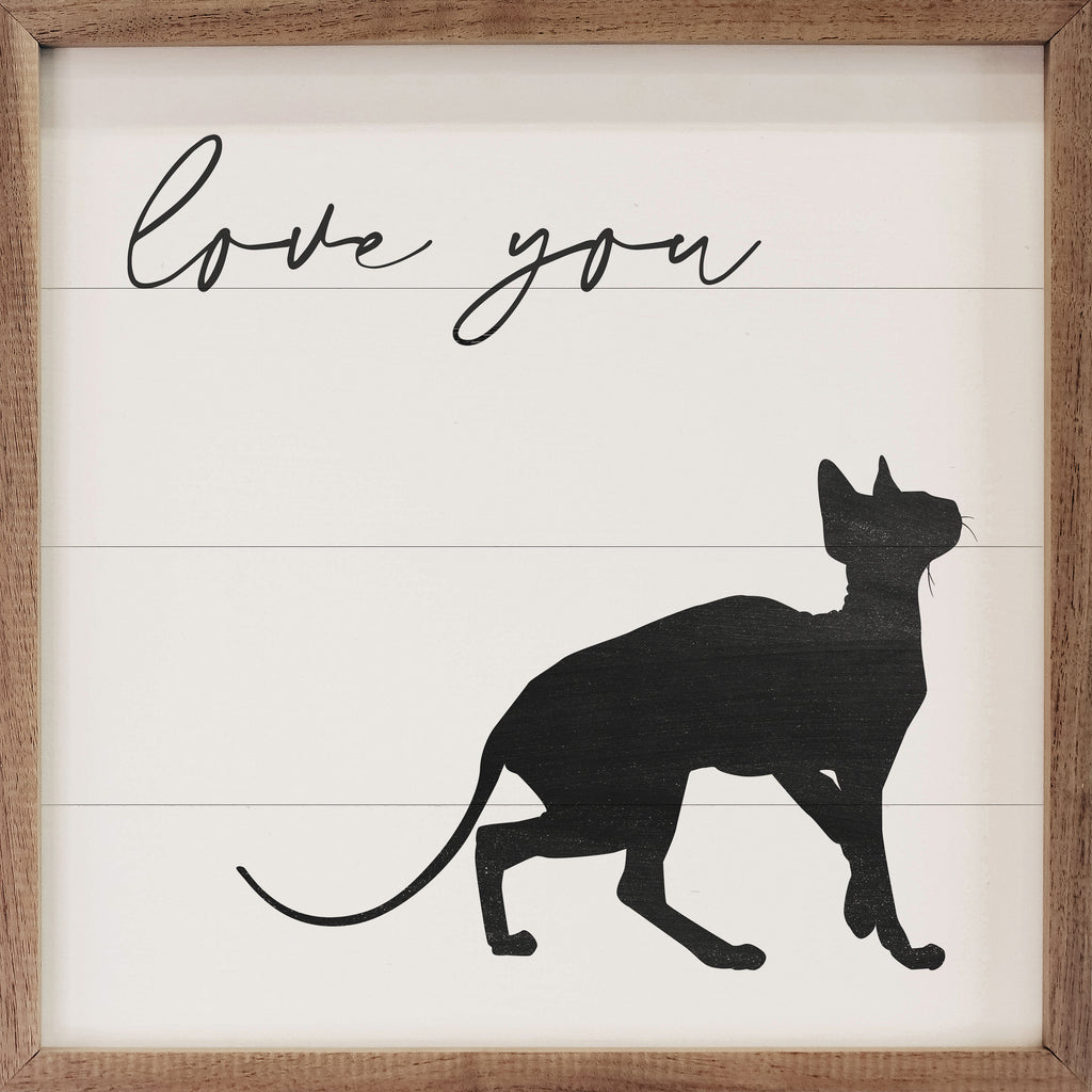 Love You Sphinx Cat White 16x16 / White