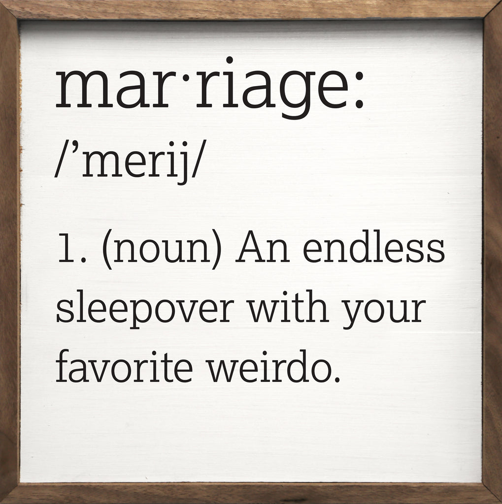 Marriage The Endless Sleepover White 16x16 / White